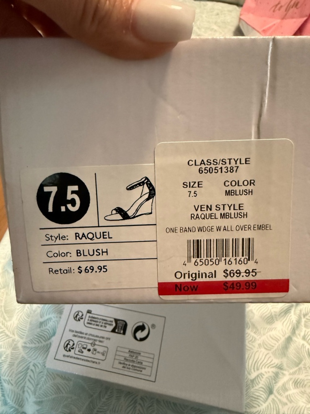 Raquel Blush Heeled Sandals - Size 7.5